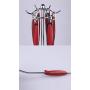 KITCHENWARE: STAINLESS STEEL RED SILICONE HANDLE 6PCS COOKING UTENSIL SET