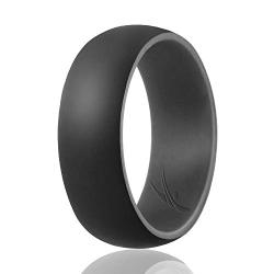 ROQ Silicone Wedding Ring for Men - 3 Packs/4 Packs & Singles - Duo Collection Silicone Rubber Wedding Bands - Classic Styles