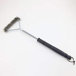 Hli-SHJHsmu 21-Inch 3-Sided Steel Wire Grill Brush Barbecue Cleaning Scraper Tool Grill Cleaning Brush Cleaning Brush Home Cleaning Kit