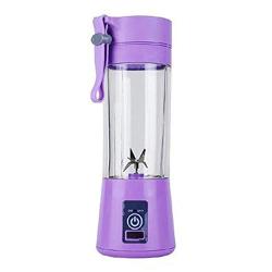 Portable Blender Electric Mixer Food Processor Usb Juicer Mini Blenders Small Food Smoothie Maker Bottle Mix Fruit Blade Jam,Purple 6 Blade