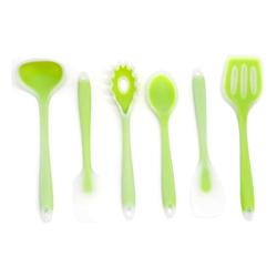 Carriemeow Silicone Kitchenware Set For 6 Pieces Non-stick Cooking Shovel Spoon Translucent Silicone Kitchenware (Size : 6-piece)