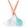 Kitchenware Set Silicone Cookware 12Piece - Cookware Set With Bamboo Handle For Nonstick Cookware, Best Kitchen Gadget Kitchen Tool Set (Color : Light green)