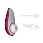 Womanizer Liberty Silent Lay On Vibe for Her, Lubricant Included, Clitoral Stimulating Pleasure Air Technology with 6 Intensity Levels, red Wine