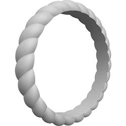 ThunderFit Womens Thin Swivel Rings, 10 Rings / 8 Rings / 4 Rings / 1 Ring - Stackable Silicone Wedding Rings - 2.5mm Wide - 2mm Thick