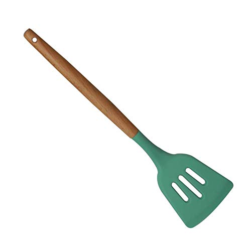 Silicone Kitchenware Wooden Handle Spatula Nonstick Cookware High Temperature Cooking Spoon Shovel Single Kitchen Tool