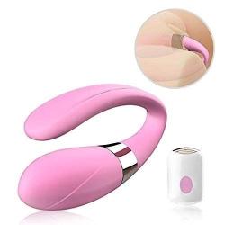 Lfcmf 7 Frequency U-Shape Couple Love Stimulation Promote Tongue Vibrate Toys Sport Tool USB Rechargeable Silicone Couples Wand Massage Back Neck Muscles (Color : Pink)