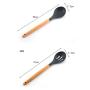 HUShjsd Silicone Kitchenware Set 8 With Wooden Handle, Non-stick Kitchen Shovel Spoon, Kitchen Tool Set，Baking And Mixing - Ergonomic Flexible Silicone Spatula