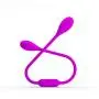 Wushuangyu USB Rechargable Silicone Soft 12 Speed Stimulator Waterproof Double Head Massager - Vibrant Toy