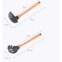 Silicone kitchenware set kitchen cooking spoon shovel set wooden handle silicone spatula set,bambootubeset