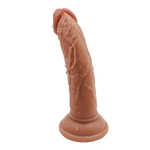 CCZTOY Dual-Layer Liquid Pseudophallic Silicone Simulator for Female Masturbatiǒn for Fun Toy T-Shirt (Color : Brown)