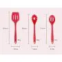 YWT 10 Piece Non-Stick Pan Environmentally Friendly Silicone Kitchen Utensils- Silicone Kitchenware Set Cooking Shovel Spoon Tool-Red-Suitable for Cooking and Baking