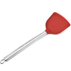 SKYyao Kitchen utensil set Silicone spatula high temperature resistant cooking shovel hollow stainless steel handle kitchenware silicone + stainless steel 30.510cm