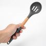 WinnerEco Silicone Kitchenware Non-Slip Kitchen Cookware with Beech Handle (Colander)