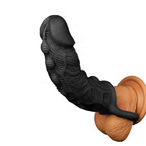 Flesh Silicone penile Condom ExTander expands Male Chastity Toys Lengthen Cock Sleeves-x0