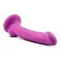 7.25" Realistic Sensa Feel Dual Density Dildo - Platinum Silicone - Cock and Balls Dong - Suction Cup Harness Compatible - Sex Toy for Women - Sex Toy for Adults (Violet)