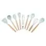 Cooking Utensils, Silicone Cookware Kitchenware Set Of 9 Kitchen Tools Fresh Blue (Without Storage Bin)