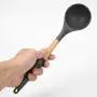 Non-Slip Cookware, Silicone Kitchenware Non-Stick Kitchen Cookware with Beech Handle - Soup Spoon