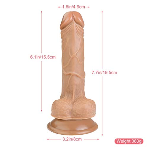 Lfcmf 7.7 inch Realistic Massager Toys Lifelike Silicone-D?ld? with Suction Cup for Women