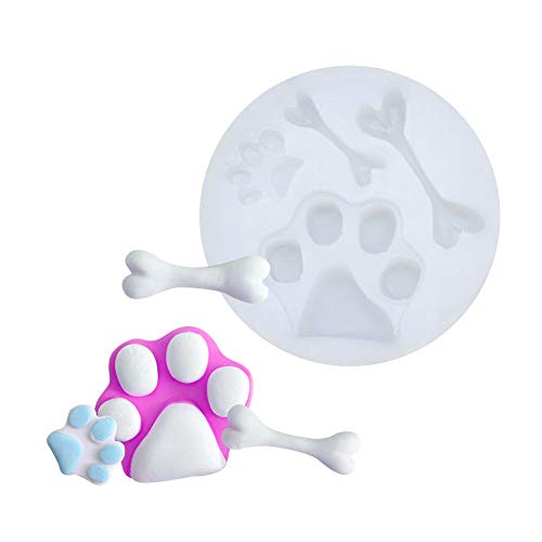 AK ART KITCHENWARE Dog Paw Print Bone 3D Silicone Cake Molds Soap Mold Mousse Mould Fondant Tools Cake Decorating Supplies Dessert Sweet Tools SM-1204