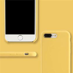 Yajuhoy iPhone 8 Plus Case / iPhone 7 Plus Case, Liquid Silicone Gel Rubber Case Soft Microfiber Cloth Lining Cushion Compatible with Apple iPhone 8 Plus (2017) / iPhone 7 Plus (2016) - Yellow