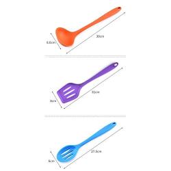 Kitchen Supplies Wok Spatula Household Kitchenware Kitchen Non-Stick Silicone 10 Piece Set Tool Accessories (Color : Red)