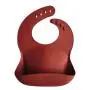 Mushie Silicone Baby Bib | Adjustable Fit Waterproof Bibs (Raw Sienna)