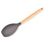 Silicone Cooking Utensils, 9pcs Nonstick Kitchenware with Wooden Handle for Home Restaurant Hotel Grey