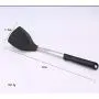 Kitchenware Utensils Premium Stainless Steel & Silicone Non-Stick and Heat Resistant Utensils for Cooking, Flipping and Pressing Black 4 packs