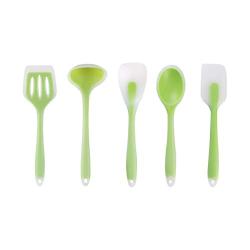 JunbosiKitchenware Silicone Kitchenware 5 Piece Set Cooking Spoon Shovel Translucent Silicone Kitchenware Set