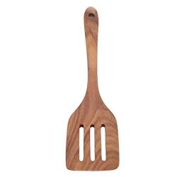 LJSLYJ Teak Wood Turner Long Handle Leakage Shovel Kitchen Turner Non Stick Cookware Paintless Wooden Spatula Kitchenware