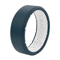 Groove Life - Silicone Ring for Men and for Women Wedding or Engagement Rubber Band with, Breathable Grooves, Comfort Fit, and Durability - Edge Original