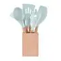 9Pcs/Set Silicone Cooking Utensils Kitchenware Blue Kitchen Frying Pan Turners Scoop Cooking Utensils,As Picture