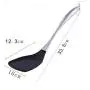 Stainless steel handle silicone shovel Non-stick silicone spatula kitchenware Cooking spatula Fried fish shovel cooking tool,Green