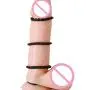 TPTPMAY 3Pcs Soft Silicone Pennis Ring Delay Ejeculation Retarder Hard Enrection Male Massaging Adullt Couples Six Toy