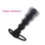 Rabbit Toy Silicone Strapon Double Penetration Beads S Women Funny Toy,Black