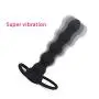 Rabbit Toy Silicone Strapon Double Penetration Beads S Women Funny Toy,Black