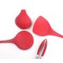 JunbosiMulti-Color Red Blue Green Four-Piece Silicone Kitchenware Set Soup Spoon Shovel Food Clip Kitchen Tool,Red