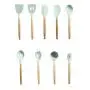 9pcs Silicone Utensils Cooking Utensil Set, Non-Stick Pan, Heat Resistant, Beech Silicone Baking Set, Hygienic, Kitchen, Cooker Cooking, Kitchenware Set.
