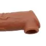 10 Inch FDA Privacy Silicone Penile Condom ZSHBM Expander Expands Male Chastity Toys Lengthen Cock Sleeves Dick Socks Coffee Color