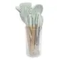 Silicone Kitchenware - Kitchen Wood Handle Silicone Kitchenware Set of 9 Pieces, Cooking Tools Spoon Shovel Baking Set Spatula, 9-piece set