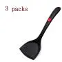 Kitchenware Utensils Premium Silicone Non-Stick and Heat Resistant Utensils for Cooking, Flipping and Pressing Black 3 packs