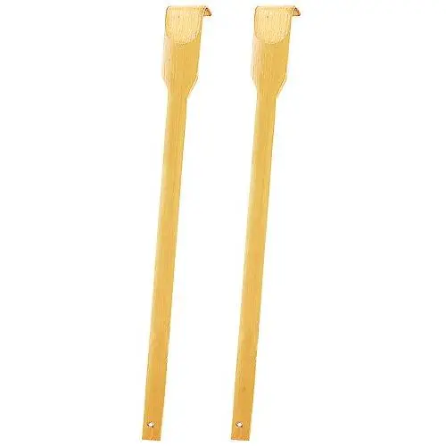 RENOOK Back Scratcher, 2 Piece 17" Natural Strong Sturdy Traditional Bamboo Wooden Body Relaxation Massager for Itching Relief, Best Gift for Parents，Friends，Yourself and More.