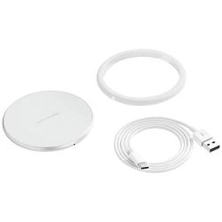 AmazonBasics Ultra-Slim 10W Qi Certified Fast Charging Wireless Pad - White