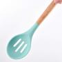 Silicone Cooking Utensils, 9pcs Nonstick Kitchenware with Wooden Handle for Home Restaurant Hotel Mint Green