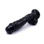 HYLHYL5-F Silicone Flexible Medical-Grade Super Realistic Stick Ultra-Soft Realistic Toy with Suction Cup (Black, L:23cm/7.48 in, W:4.5cm/1.57 in)
