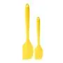 Long Handle Silicone Scraper for Butter Cake Cooking Tool Kitchenware 1 Small Scraper and 1 Big Scraper(Green)