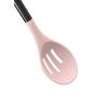 Country Kitchen 5 pc Non Stick Pink Silicone Utensil Set with Rounded Gun Metal Stainless Steel handles for Cooking and Baking