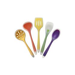 5 Or 10Pcs Kitchenware Silicone Kitchen Cooking Utensils Non Stick Baking Tool Cooking Tool Sets Spoons Ladle Egg Beater,5Pcs