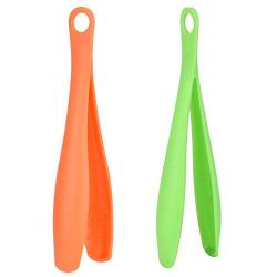 GLYNDA 4pcs Plastic Kitchen Tongs BBQ Tongs Utility Tong Cooking Utility Food Serving Tongs Kitchen Tools Green