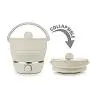 ZNN Folding Electric Skillet Portable Multi Function Hot Pot Dual Voltage Mini Food Grade Silicone Kitchenware Kettle Boiling Water Steamer Travel Dormitory Home